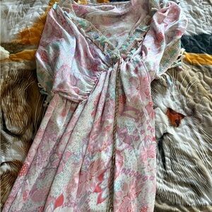 Floral Bohemian swim coverup